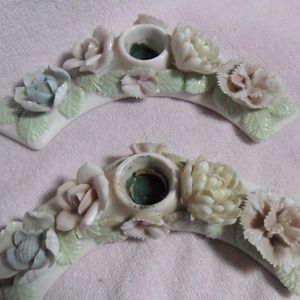 Lenwile Verithin Bisque Porcelain Candle Holders